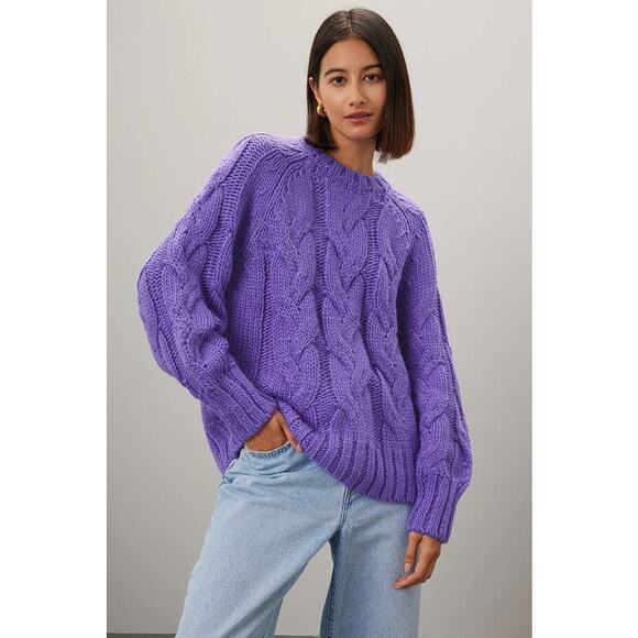 LOVE WHIT BY WHITNEY PORT Women's Purple Chunky Sweater Size L